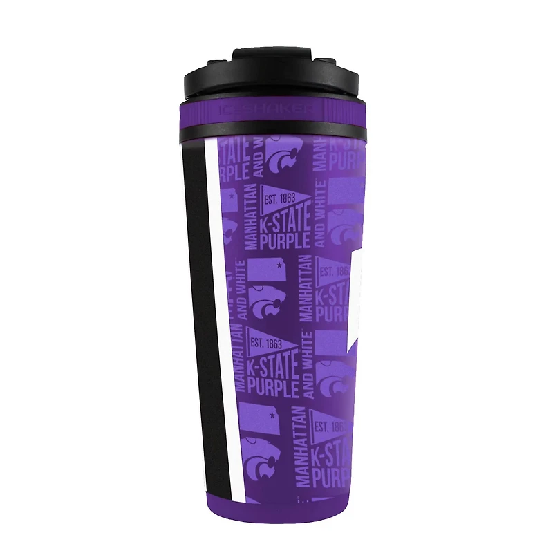 WinCraft Kansas State Wildcats 26oz 4D Stainless Steel Ice Shaker Bottle