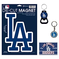 WinCraft Los Angeles Dodgers 4-Pack Key Rings and Magnets Set