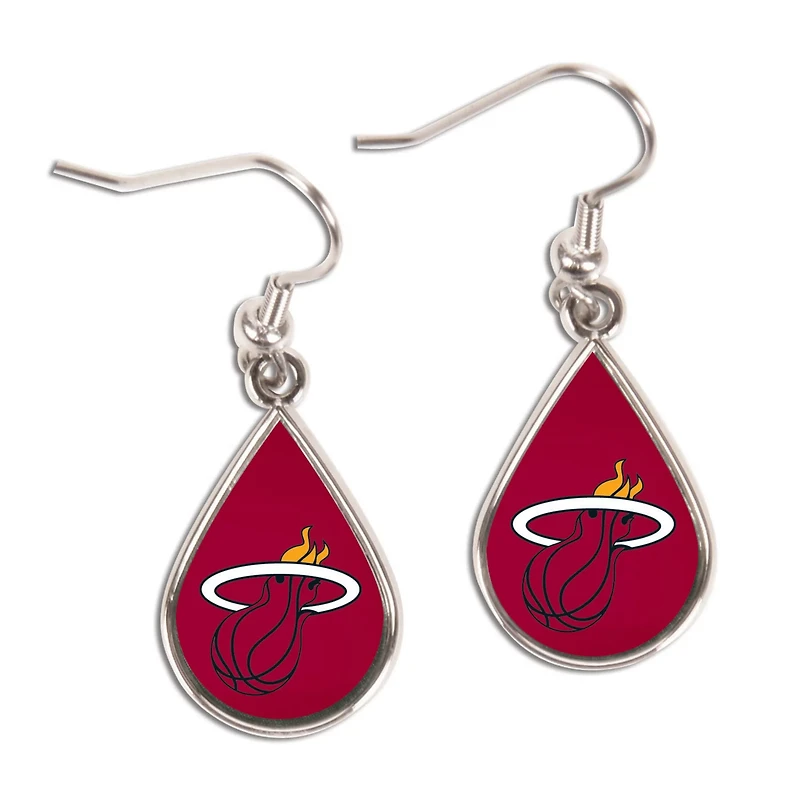 WinCraft Miami Heat Tear Drop Dangle Earrings