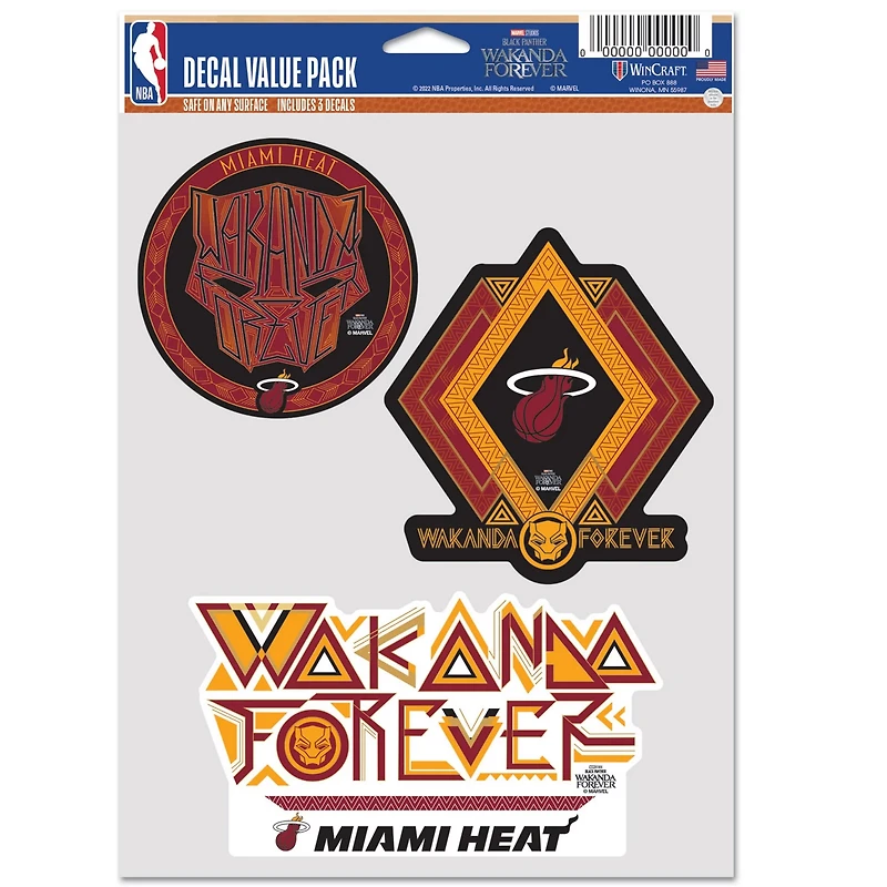 WinCraft Miami Heat Three-Pack Panther 2 Fan Decal Set