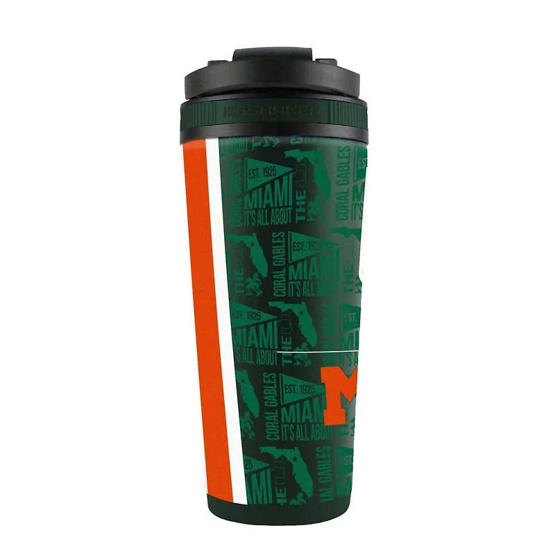 WinCraft Miami Hurricanes 26oz 4D Stainless Steel Ice Shaker Bottle