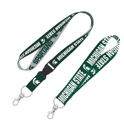 WinCraft Michigan State Spartans 2-Pack Lanyard with Detachable Buckle  Key Strap Set