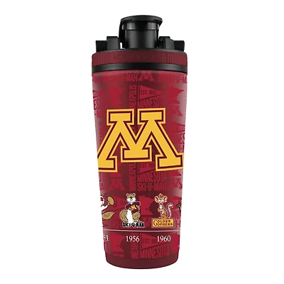 WinCraft Minnesota Golden Gophers 26oz 4D Stainless Steel Ice Shaker Bottle