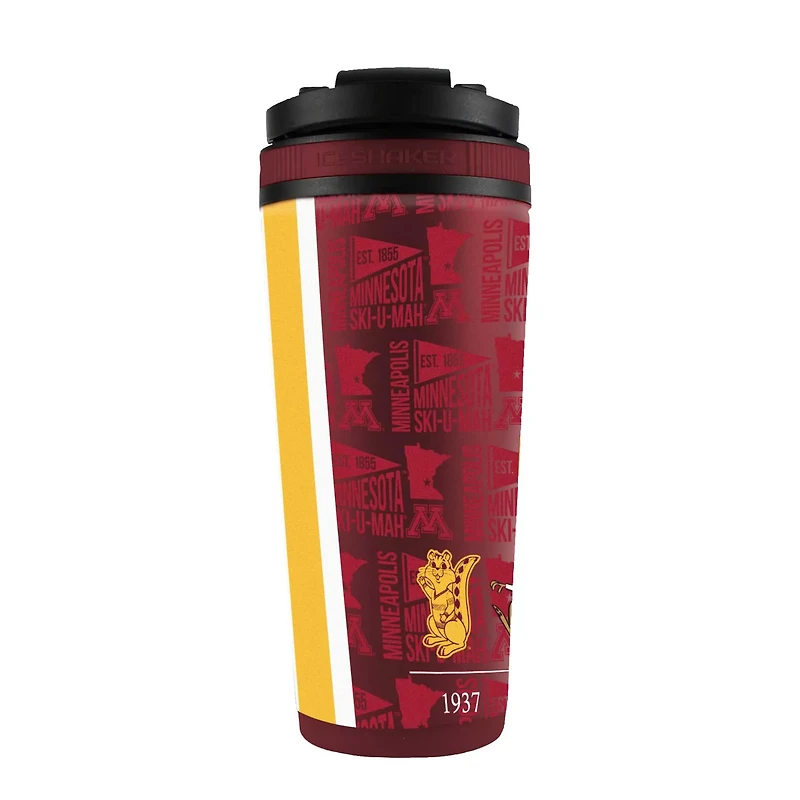 WinCraft Minnesota Golden Gophers 26oz 4D Stainless Steel Ice Shaker Bottle