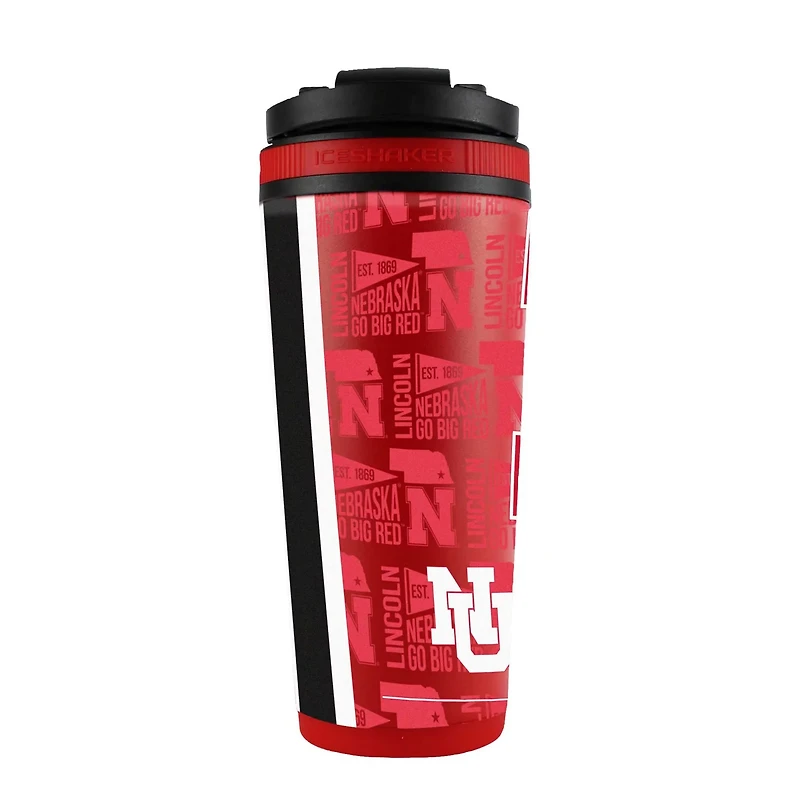 WinCraft Nebraska Huskers 26oz 4D Stainless Steel Ice Shaker Bottle