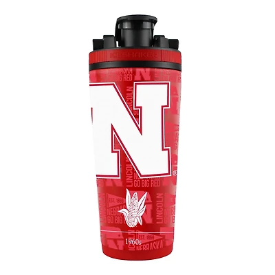 WinCraft Nebraska Huskers 26oz 4D Stainless Steel Ice Shaker Bottle
