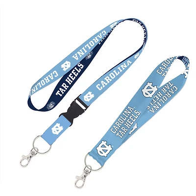 WinCraft North Carolina Tar Heels 2-Pack Lanyard with Detachable Buckle  Key Strap Set
