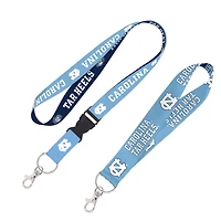 WinCraft North Carolina Tar Heels 2-Pack Lanyard with Detachable Buckle  Key Strap Set