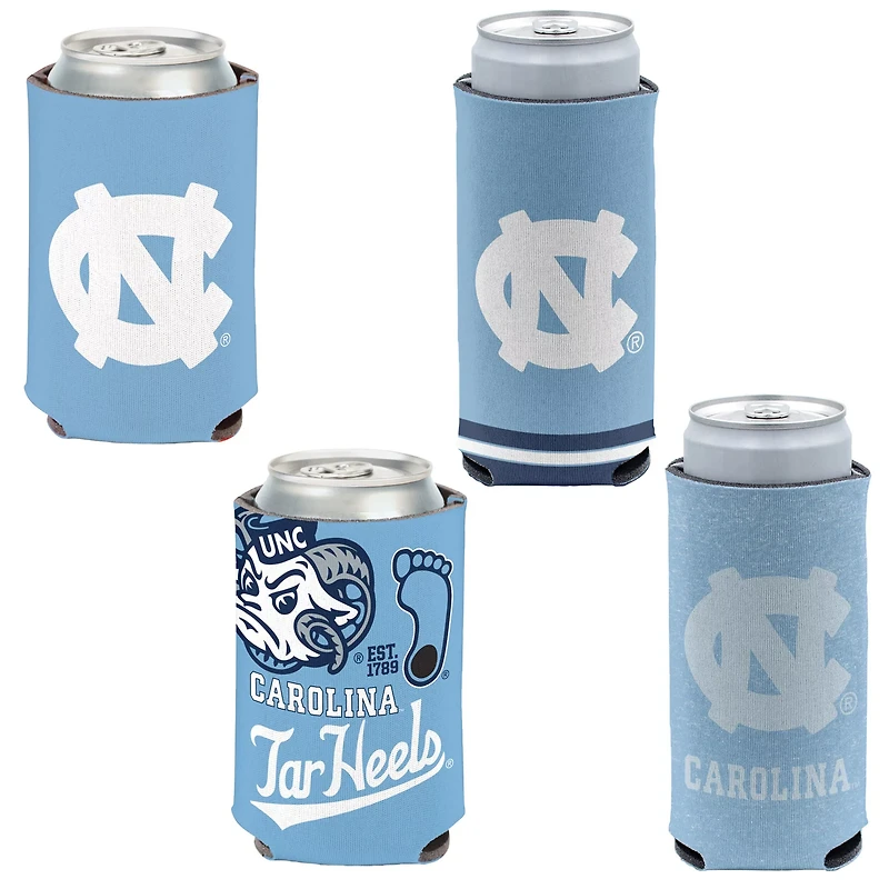 WinCraft North Carolina Tar Heels 4-Pack 12oz Can Slim Can Cooler Set
