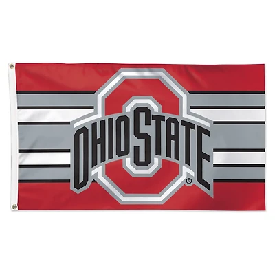 WinCraft Ohio State Buckeyes 3' x 5' Horizontal Stripe Deluxe Single-Sided Flag
