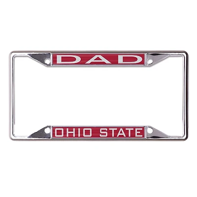 WinCraft Ohio State Buckeyes Dad School Supporter Laser Cut Metal License Plate Frame