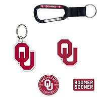 WinCraft Oklahoma Sooners 5-Pack Key Ring and Fridge Magnet Set