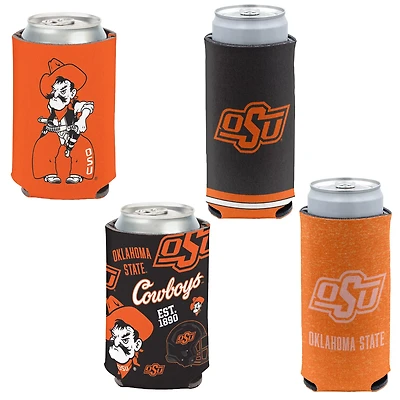 WinCraft Oklahoma State Cowboys 4-Pack 12oz Can  Slim Can Cooler Set