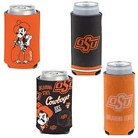 WinCraft Oklahoma State Cowboys 4-Pack 12oz Can  Slim Can Cooler Set