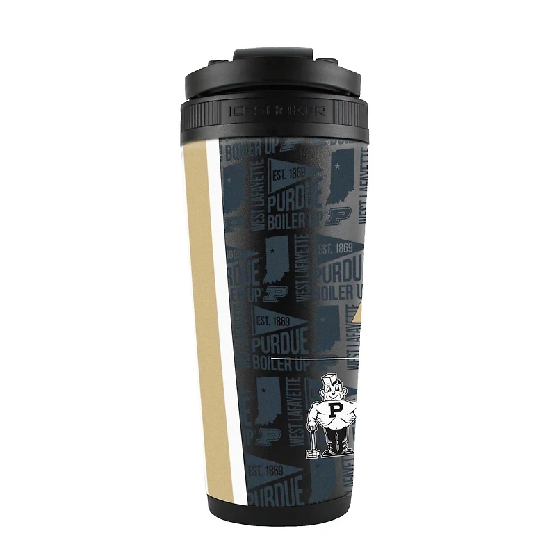 WinCraft Purdue Boilermakers 26oz 4D Stainless Steel Ice Shaker Bottle