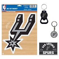 WinCraft San Antonio Spurs 4-Pack Key Rings and Magnets Set