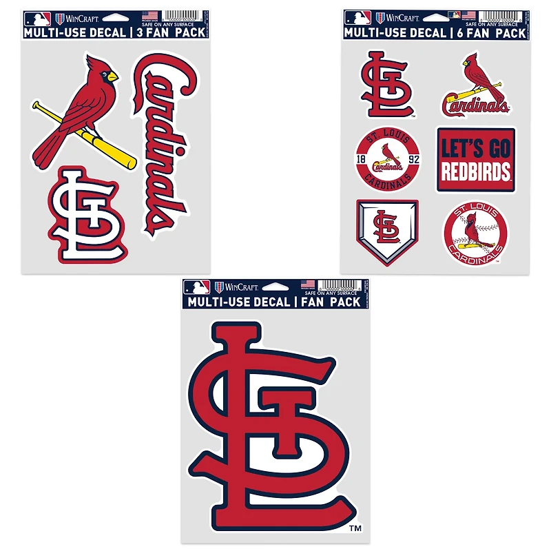 WinCraft St Louis Cardinals Three-Pack Fan Decal Set