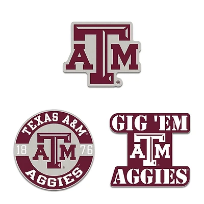 WinCraft Texas AM Aggies Three-Piece Collector Pin Set
