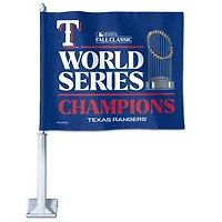 WinCraft Texas Rangers 2023 World Series Champions Locker Room 1175" x 14" Two-Sided Car Flag