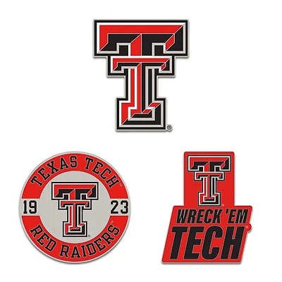 WinCraft Texas Tech Raiders Three-Piece Collector Pin Set