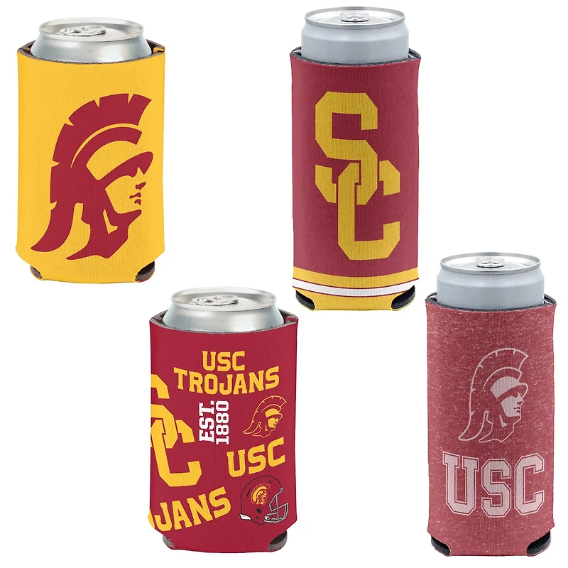 WinCraft USC Trojans 4-Pack 12oz Can Slim Can Cooler Set