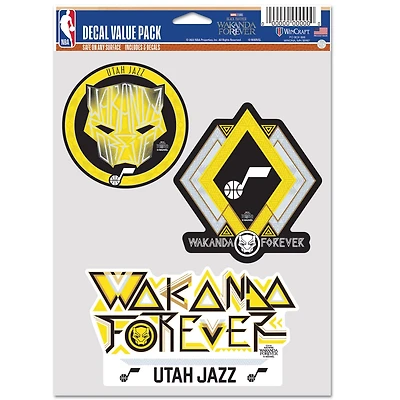 WinCraft Utah Jazz Three-Pack Panther 2 Fan Decal Set
