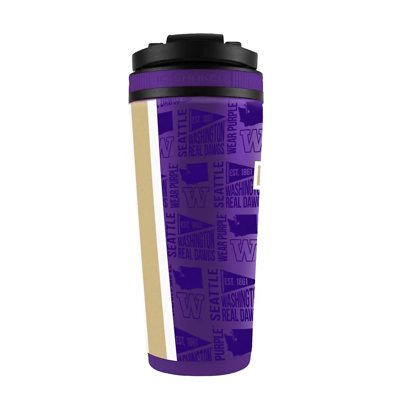 WinCraft Washington Huskies 26oz 4D Stainless Steel Ice Shaker Bottle