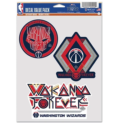 WinCraft Washington Wizards Three-Pack Panther 2 Fan Decal Set