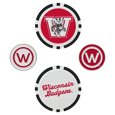 WinCraft Wisconsin Badgers 4-Pack Ball Markers Set