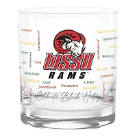 Winston-Salem State Rams 14oz History Month Rocks Glass