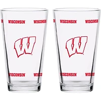 Wisconsin Badgers Two-Pack Knockout 16oz Pint Glass Set