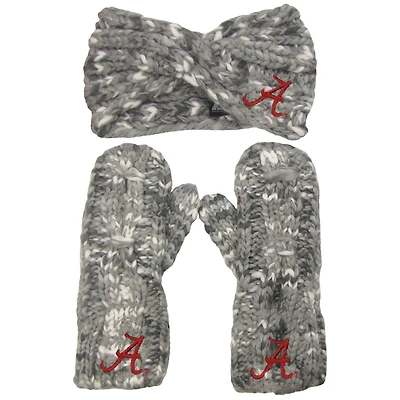 ZooZatz Alabama Crimson Tide Logo Marled Headband and Mitten Set