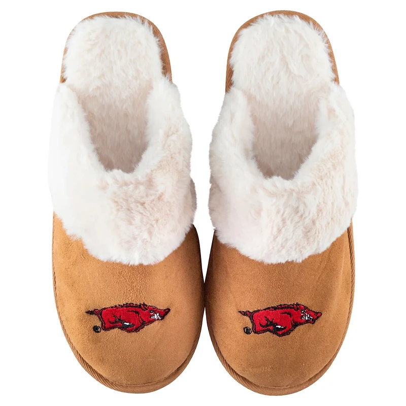 ZooZatz Arkansas Razorbacks Faux Fur Slippers