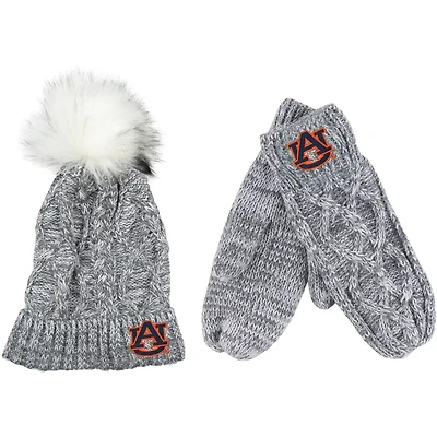 ZooZatz Auburn Tigers Cuffed Knit Pom Hat  Mittens Set