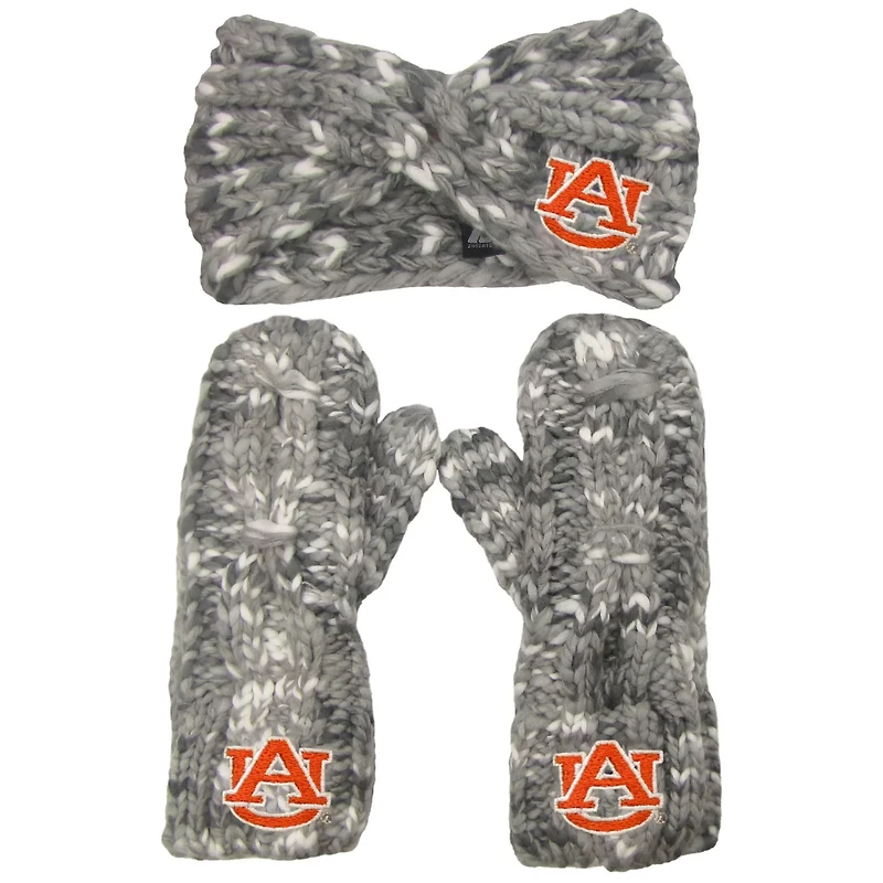 ZooZatz Auburn Tigers Logo Marled Headband and Mitten Set