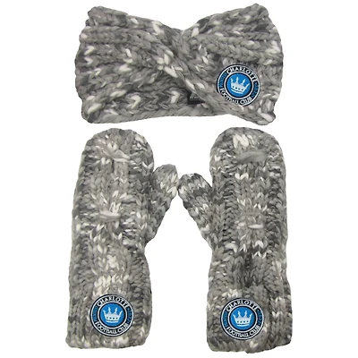 ZooZatz Charlotte FC Marled Headband and Mittens Set
