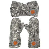 ZooZatz Clemson Tigers Logo Marled Headband and Mitten Set
