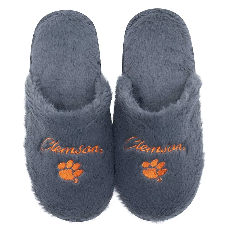 ZooZatz Clemson Tigers Team Faux Fur Slippers