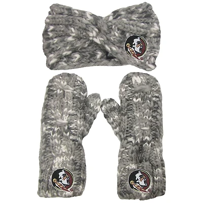 ZooZatz Florida State Seminoles Logo Marled Headband and Mitten Set