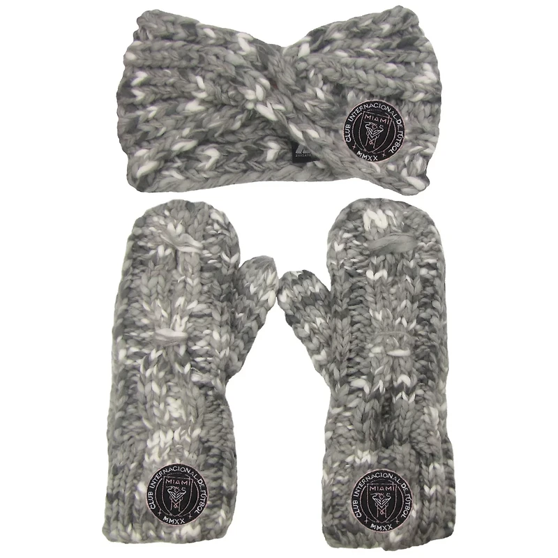 ZooZatz Inter Miami CF Marled Headband and Mittens Set