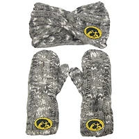 ZooZatz Iowa Hawkeyes Logo Marled Headband and Mitten Set
