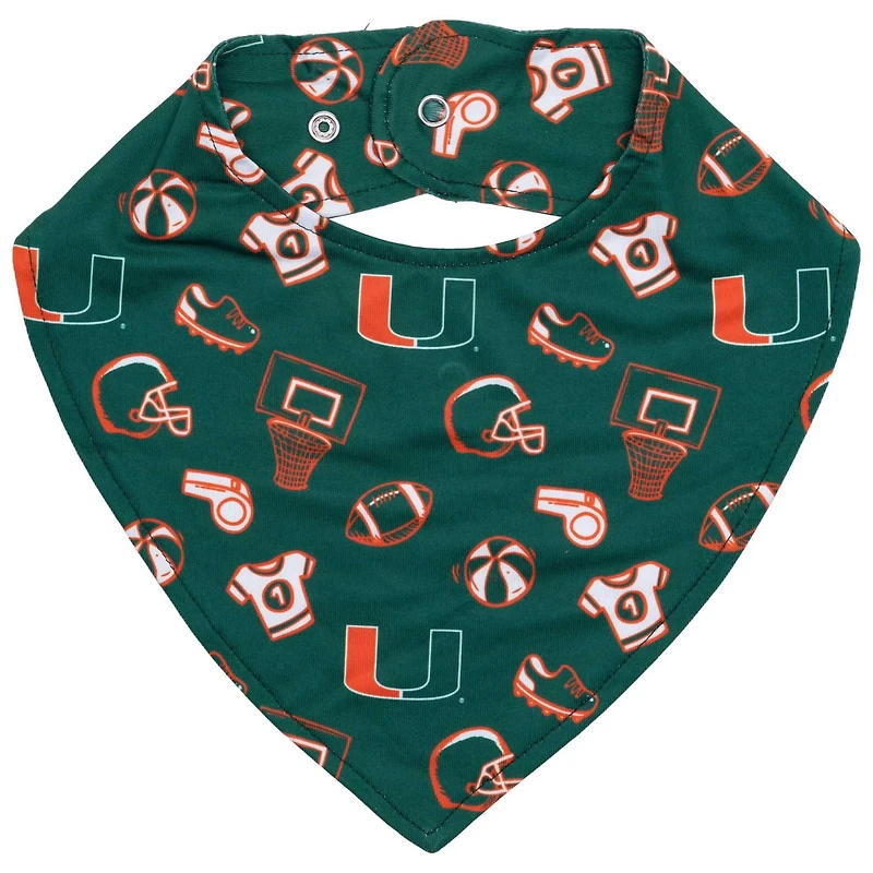 ZooZatz Miami Hurricanes All Over Print Baby Bib