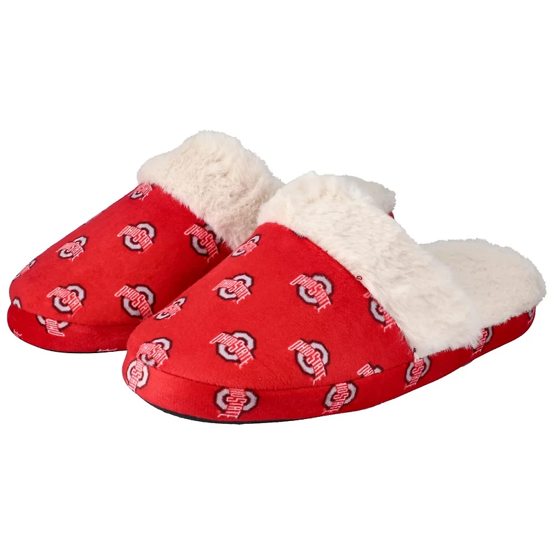 ZooZatz Ohio State Buckeyes Faux Fur Slippers