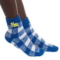ZooZatz Pitt Panthers Fuzzy Buffalo Check Ankle Socks
