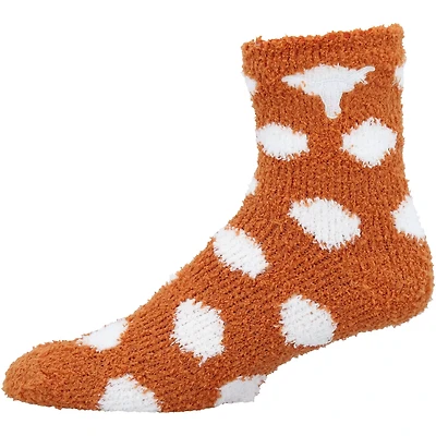ZooZatz Texas Longhorns Fuzzy Dot Ankle Socks