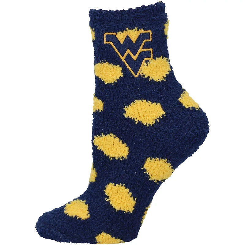 ZooZatz West Virginia Mountaineers Fuzzy Dot Ankle Socks