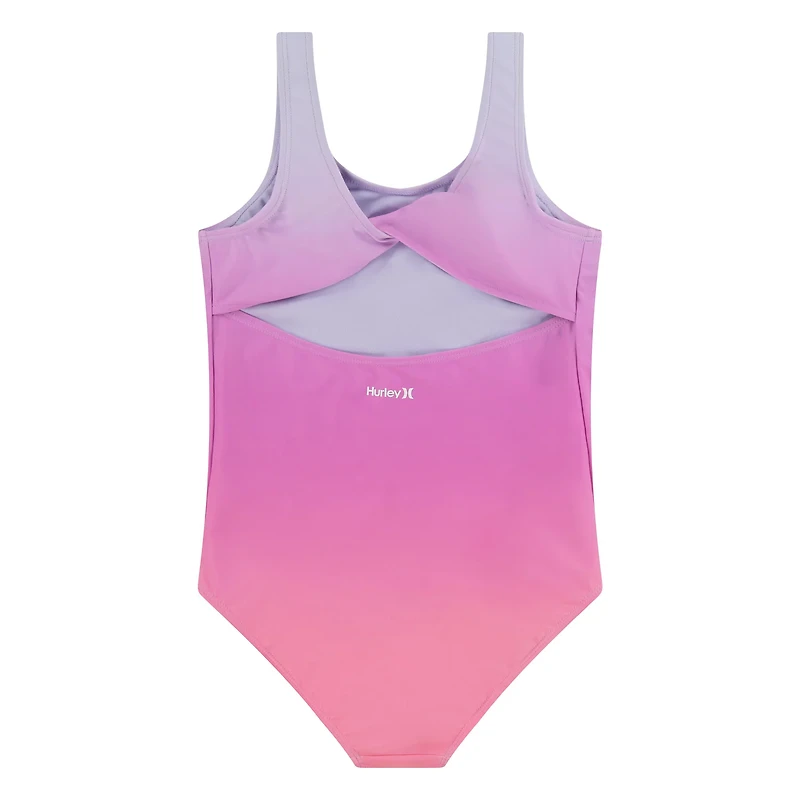 Hurley Girls' Pink Ombre 1-Piece Swimsuit
