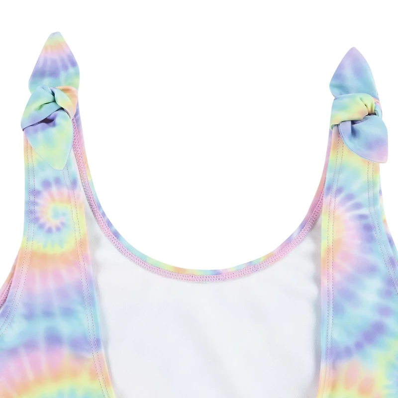 Hurley Girls' Tie Dye Shoulder 1-Piece Swimsuit