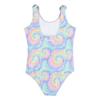 Hurley Girls' Tie Dye Shoulder 1-Piece Swimsuit