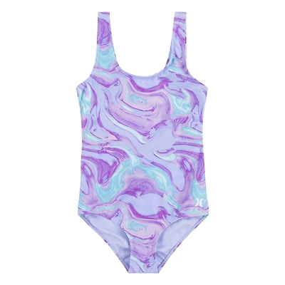 Hurley Girls' Tie Dye Swirl 1-Piece Swimsuit